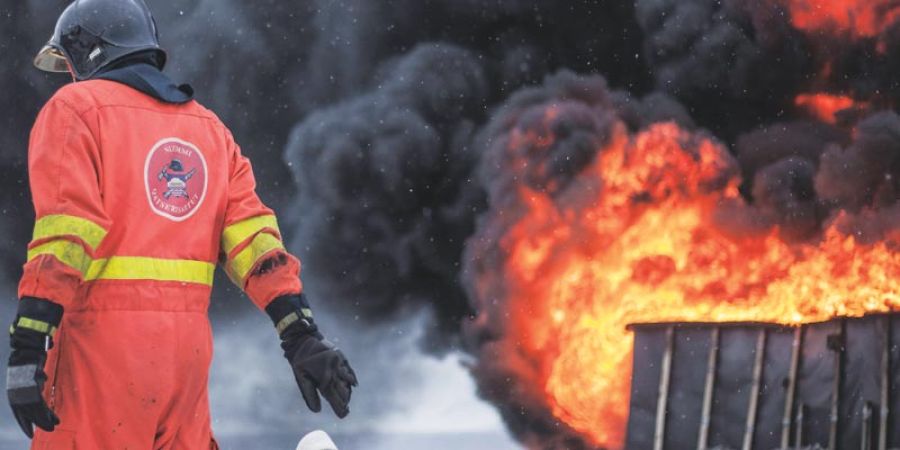 industrial container fire